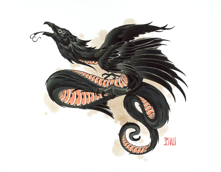 Crow Snake Art By Byron Winkelman