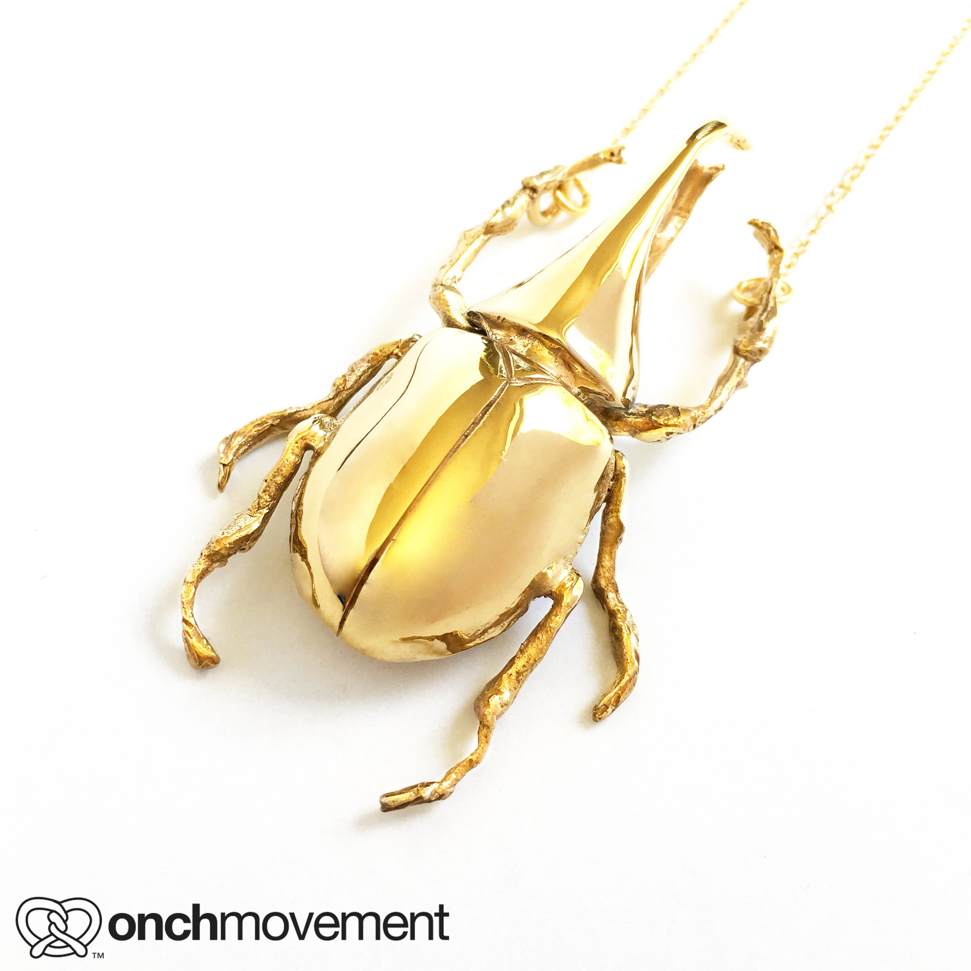 gold beetle,adonis blue golden unicorn beetle (14k)
