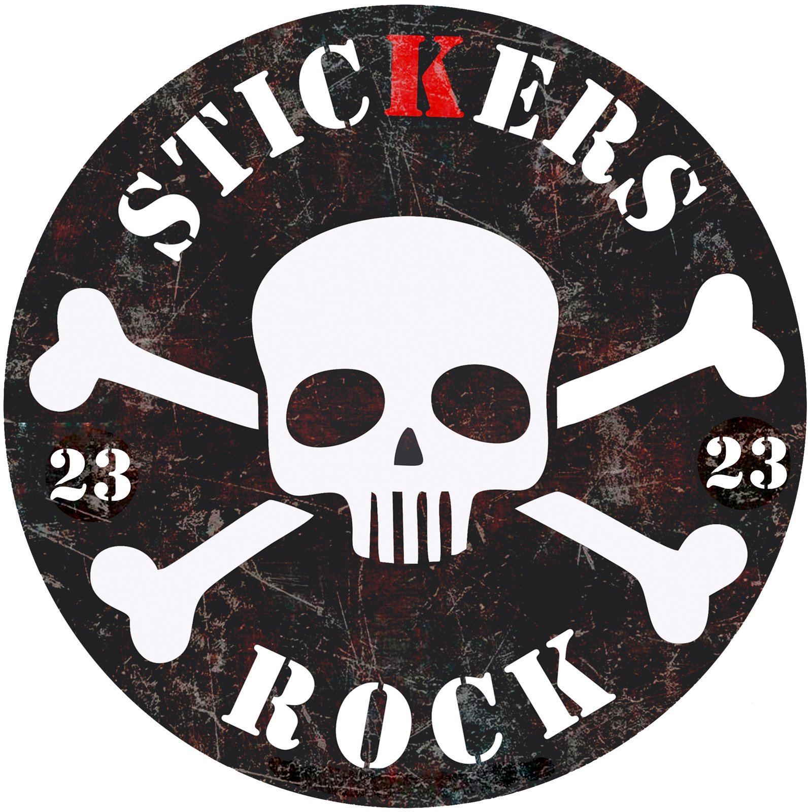 Sticker Voiture Rock Skull - Autocollant Voiture Rock Skull