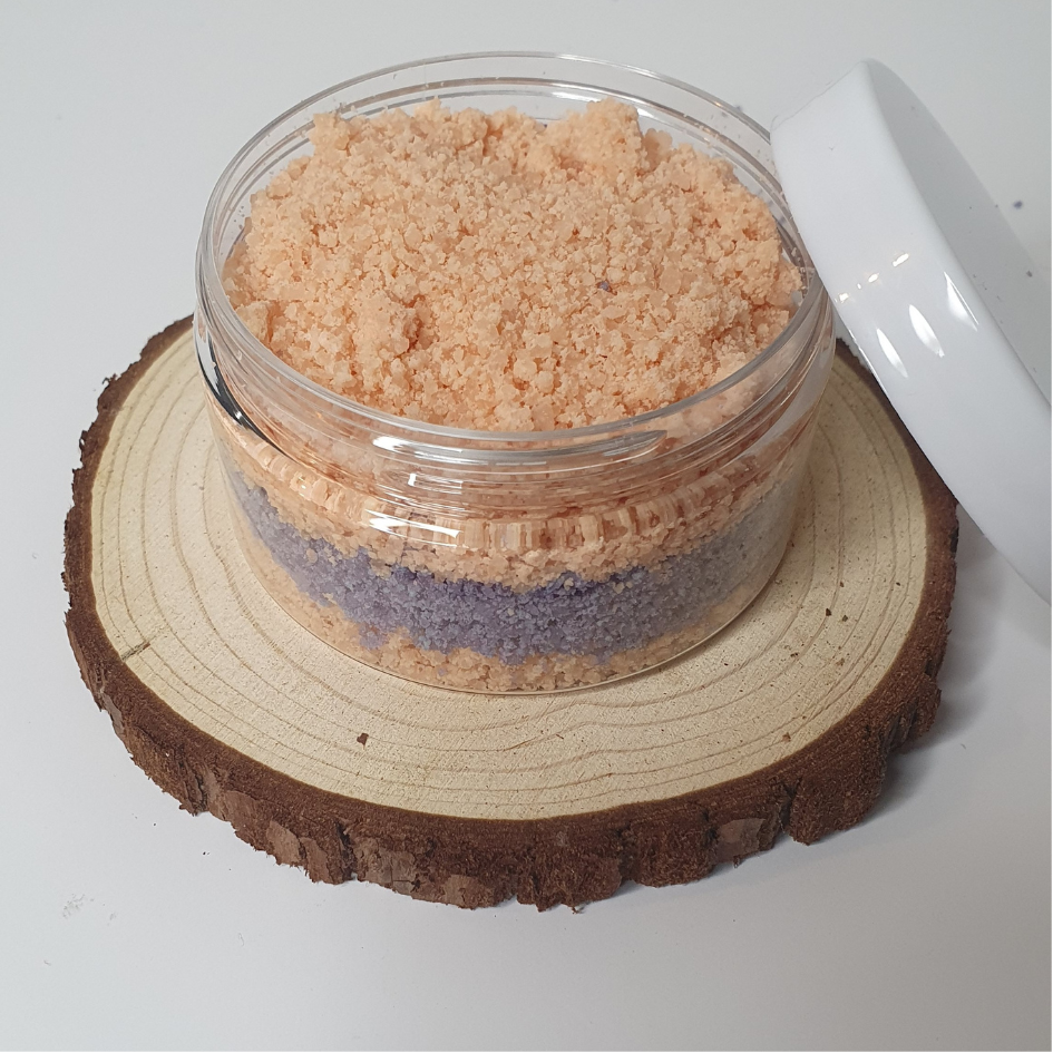 Bath salt in a tub