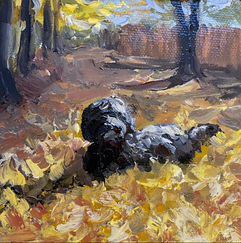 Dog Mini Oil Painting