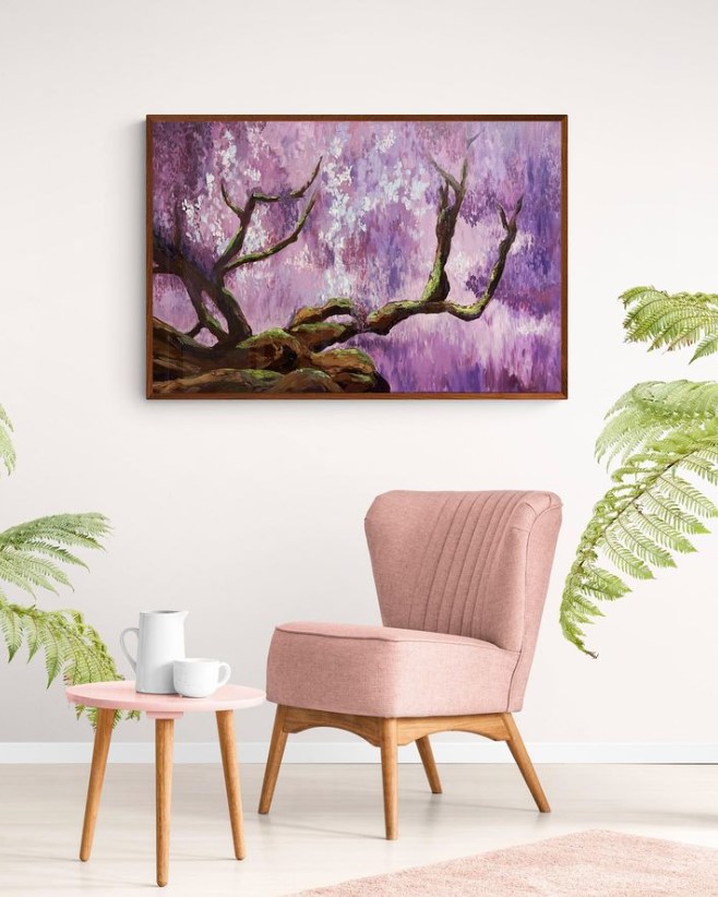 Purple Ethereal Oil Painting