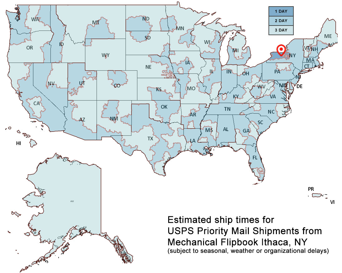 USPS Ship Times Map