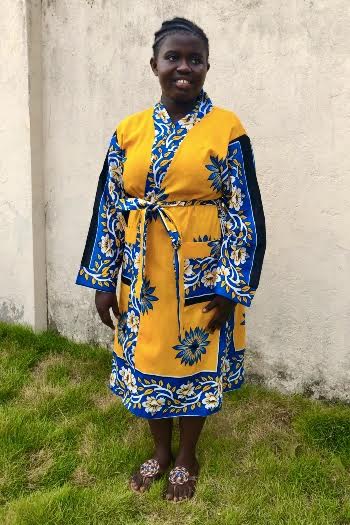Kanga African print bathrobe Swahili proverbs