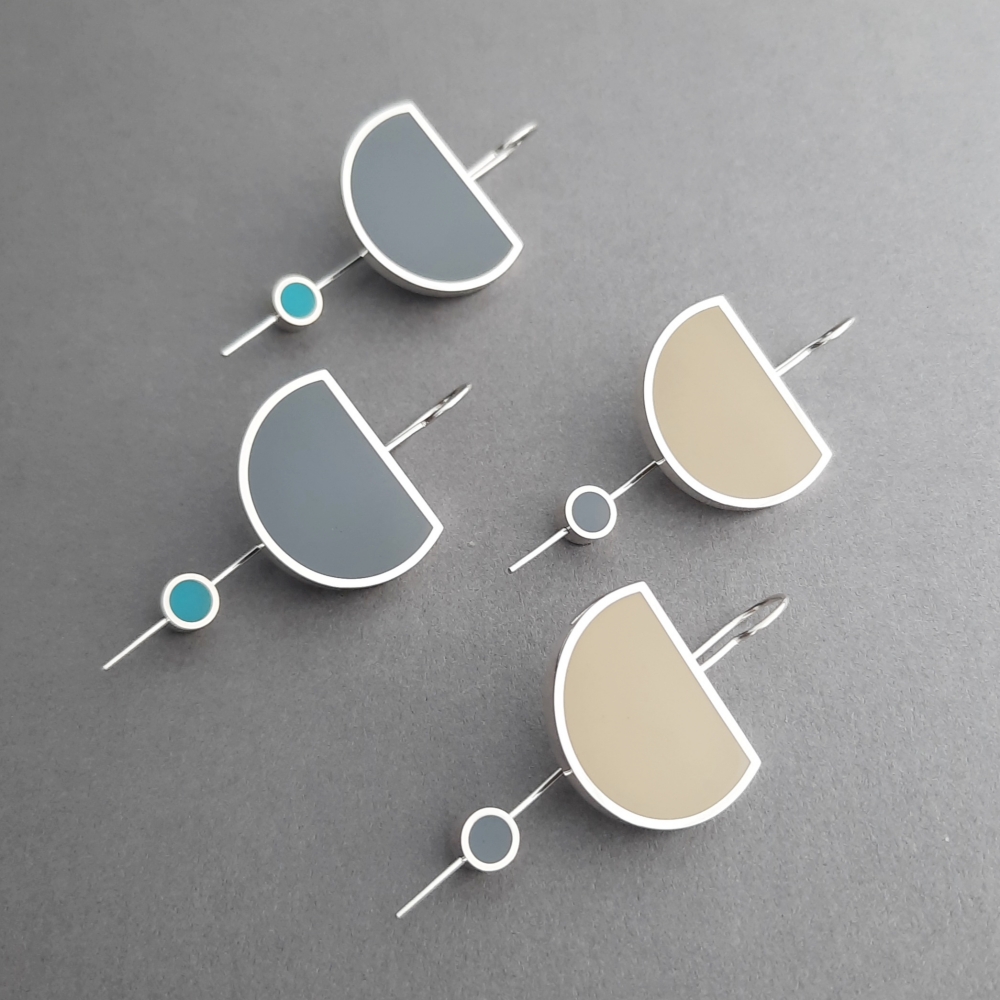Contemporary Silver Earrings