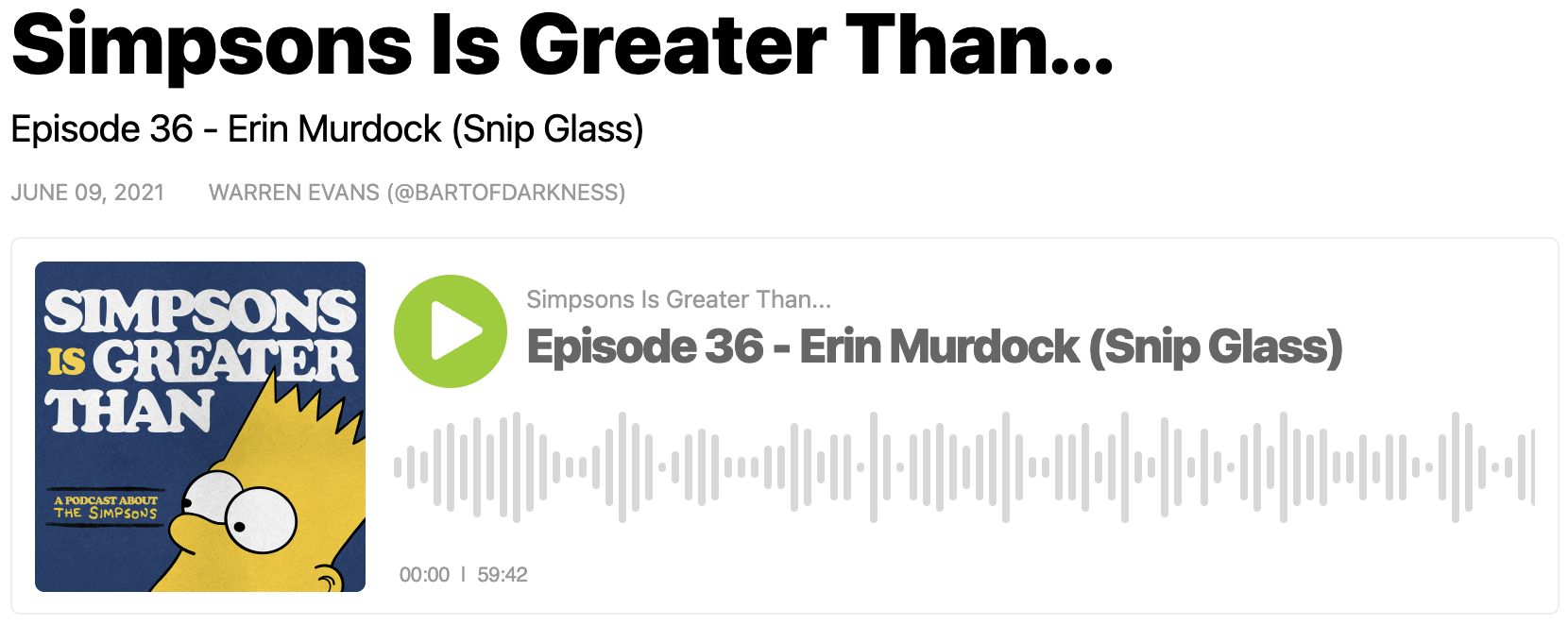 Simpson Is Greater Than Podcast Link
