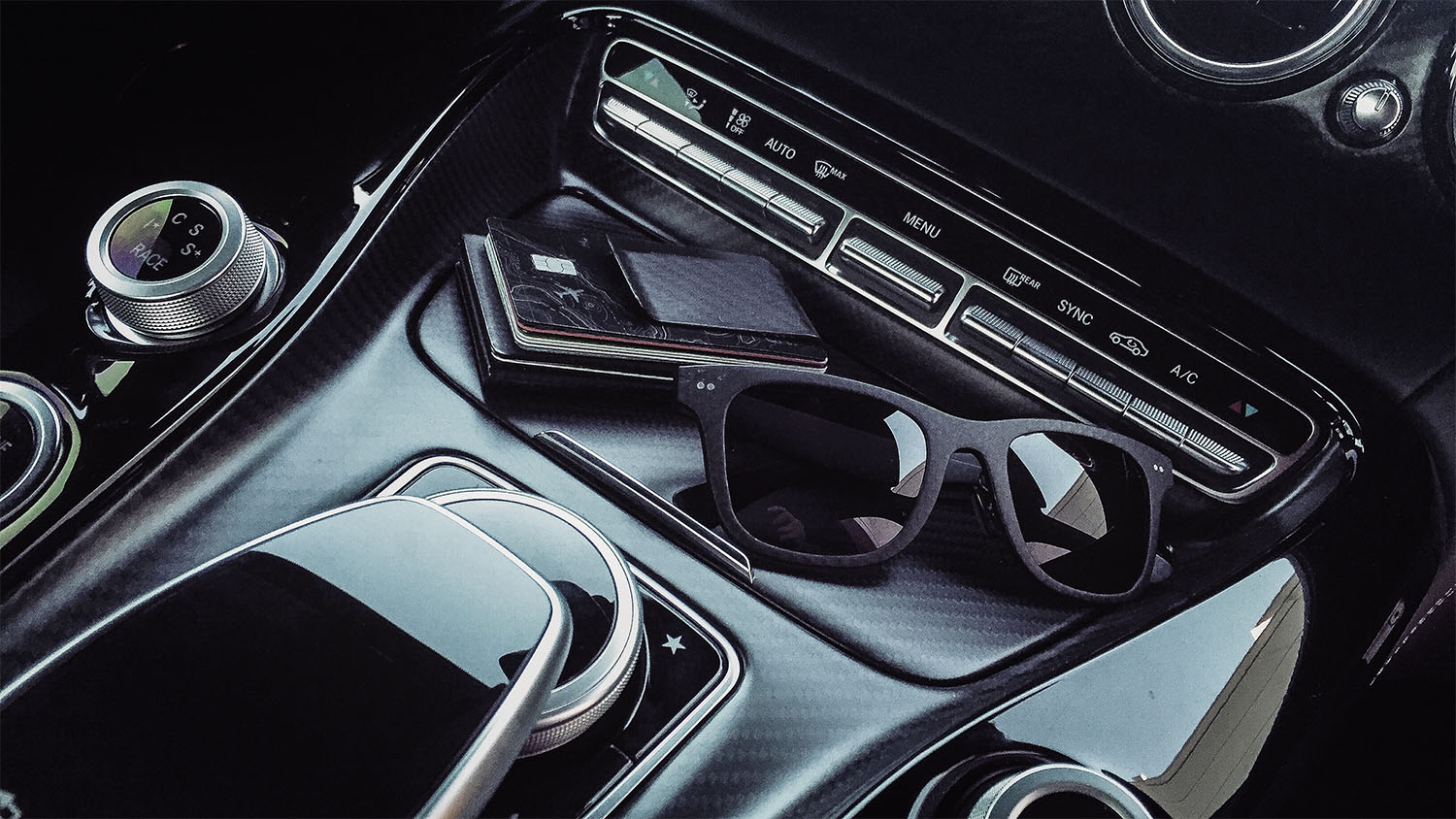 Carbon fiber accessories in luxury vehicle