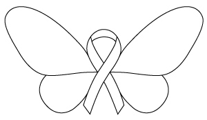 Cancer Ribbon Butterfly Stained Glass Pattern