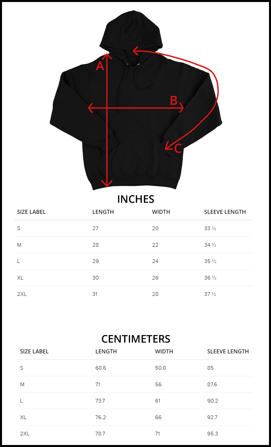 Size guide | HOOKED ON KILOS