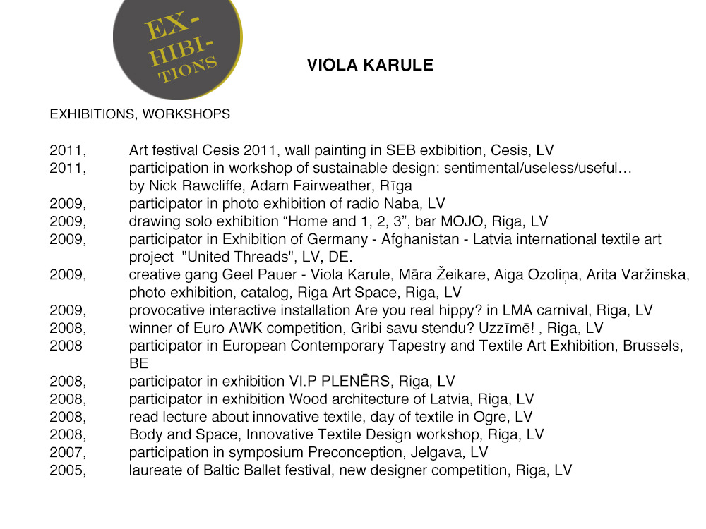 exhibitions Viola Karule art