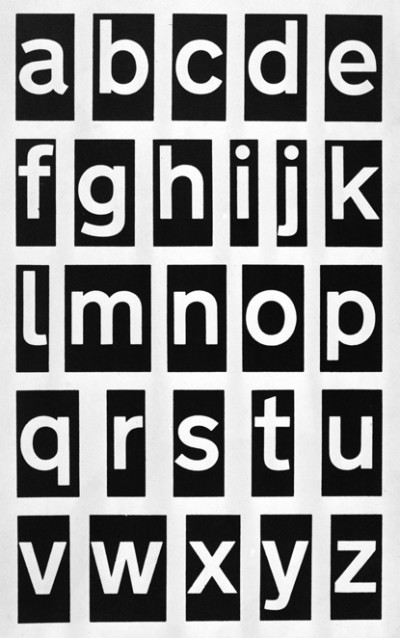 Transport original artwork, lowercase letters, tiling system 1957–64