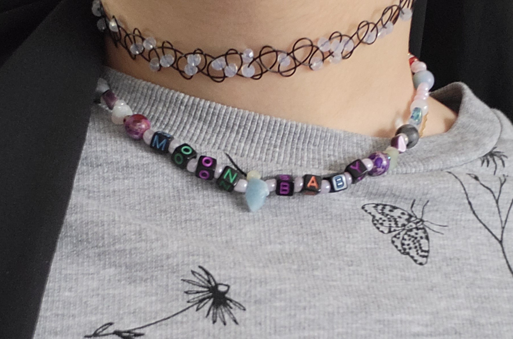 custom moon baby crystal choker