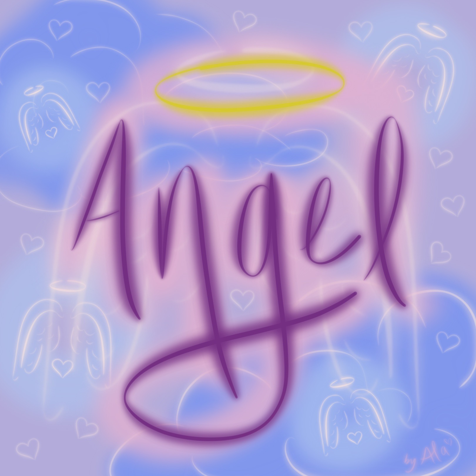 angel typography digital airbrush