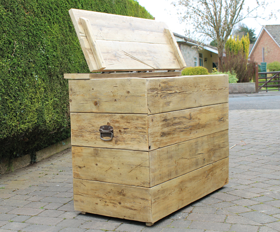 Storage box made from scaffold boards