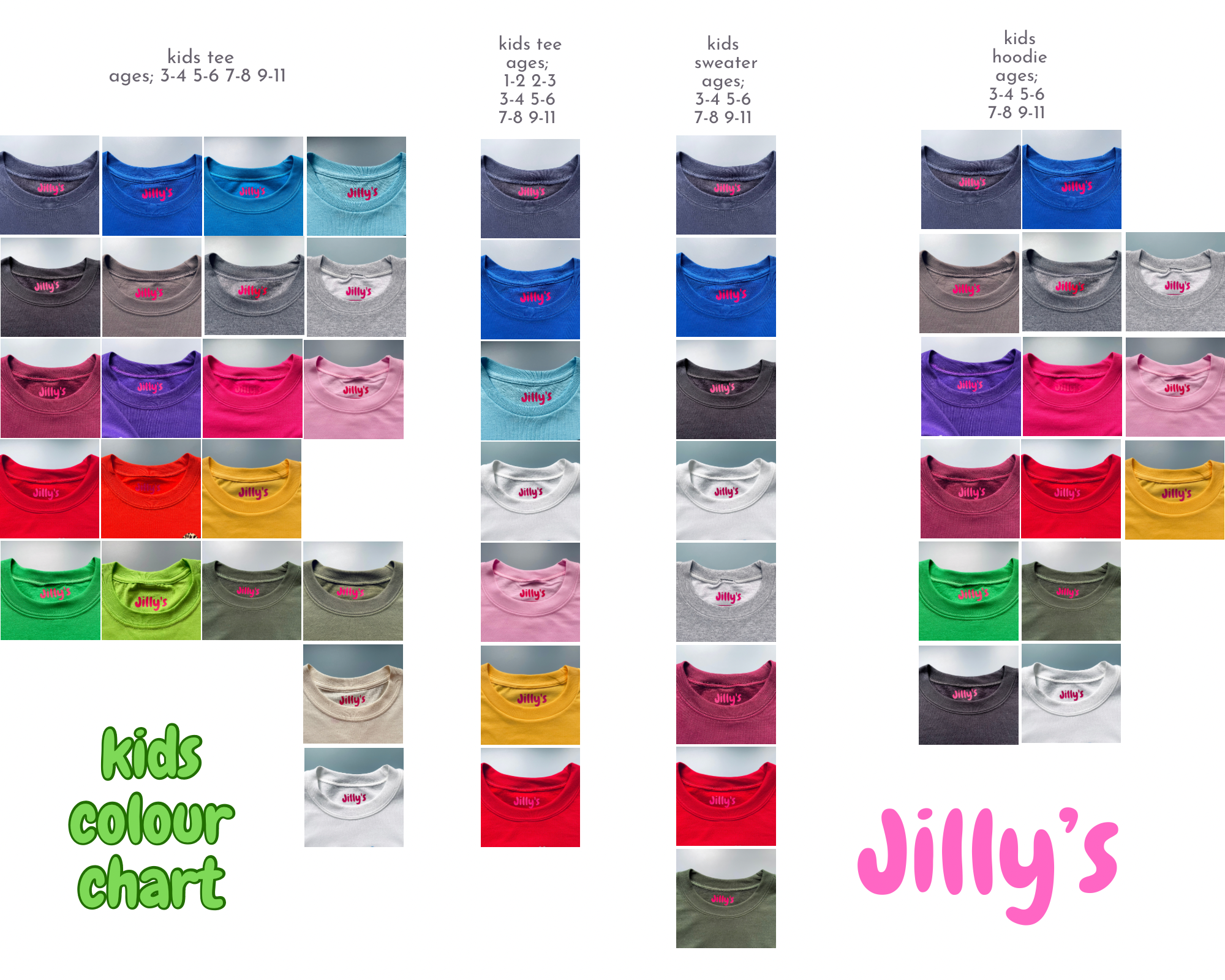 Jilly’s kids colour chart