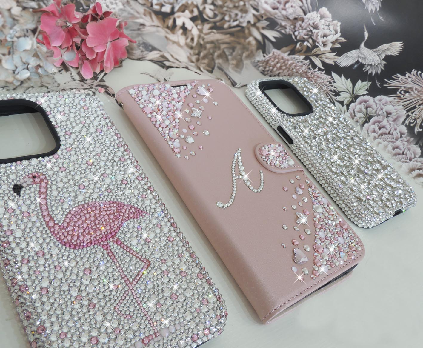 luxury customised swarovski crystal bling bedazzled glitter phone case