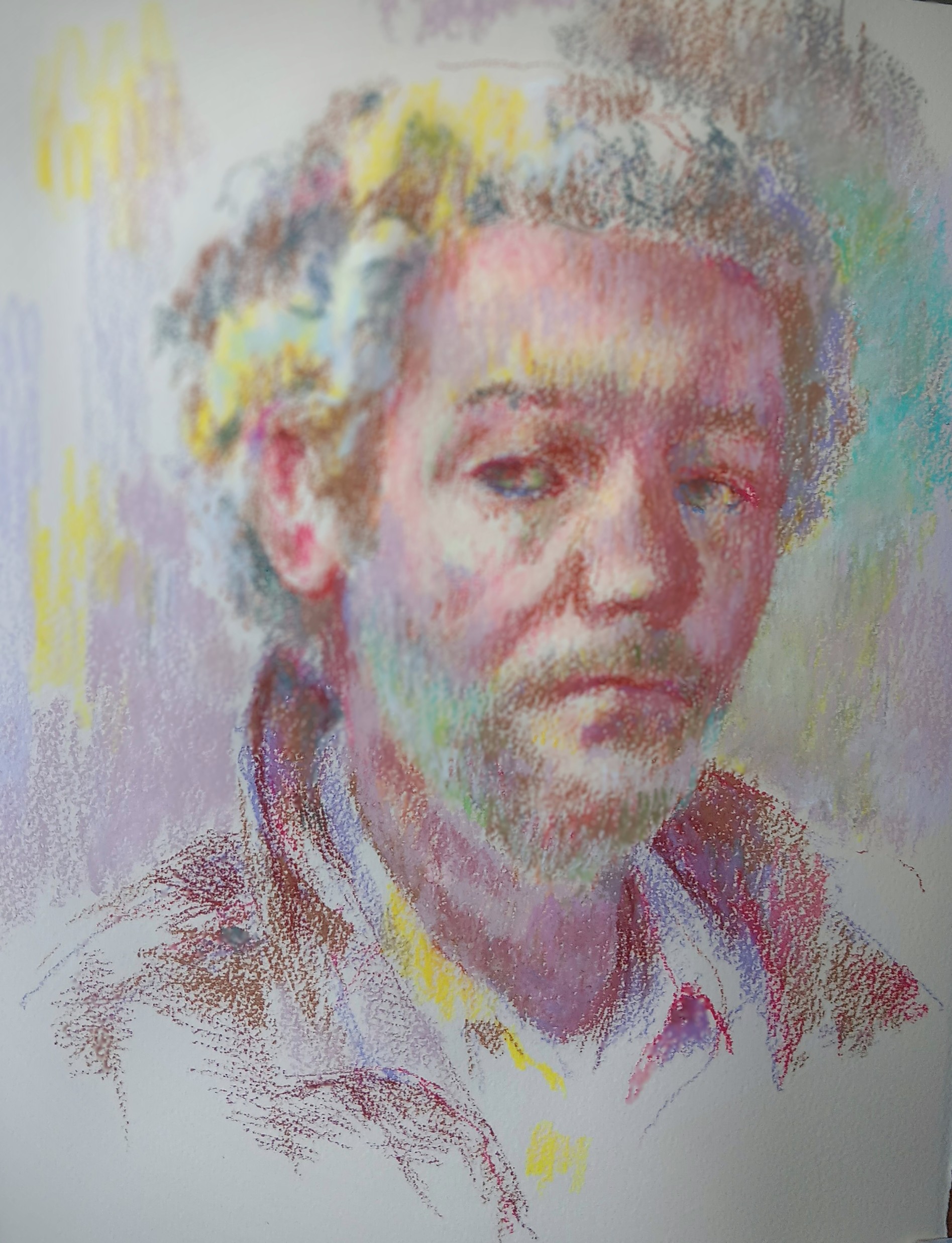 Selfportrait, pastel drawing on paper 2023 December