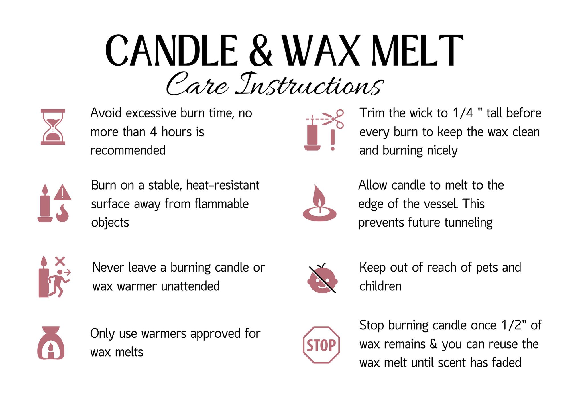 Candle and Wax Melt Care 