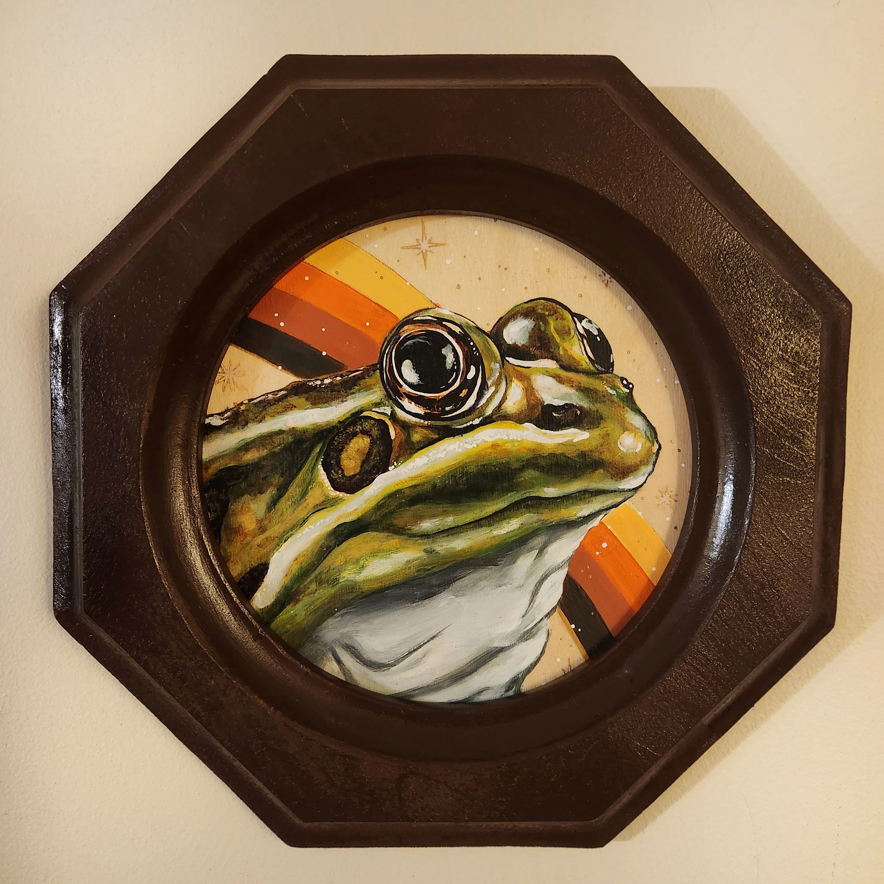 "Little Frog, Big Dreams" Acrylic on birch board - 2023