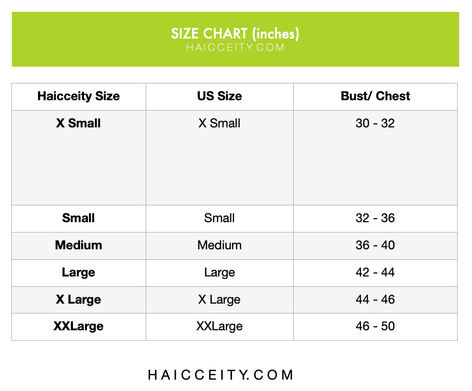 haicceity bomber jacket size chart