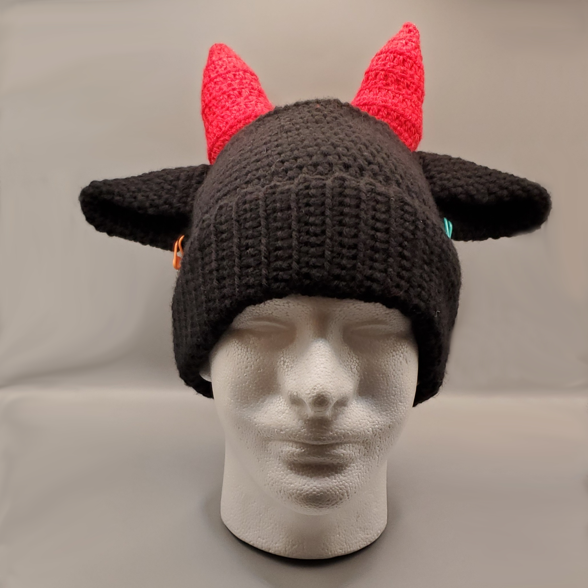 Red Horned Black Hat