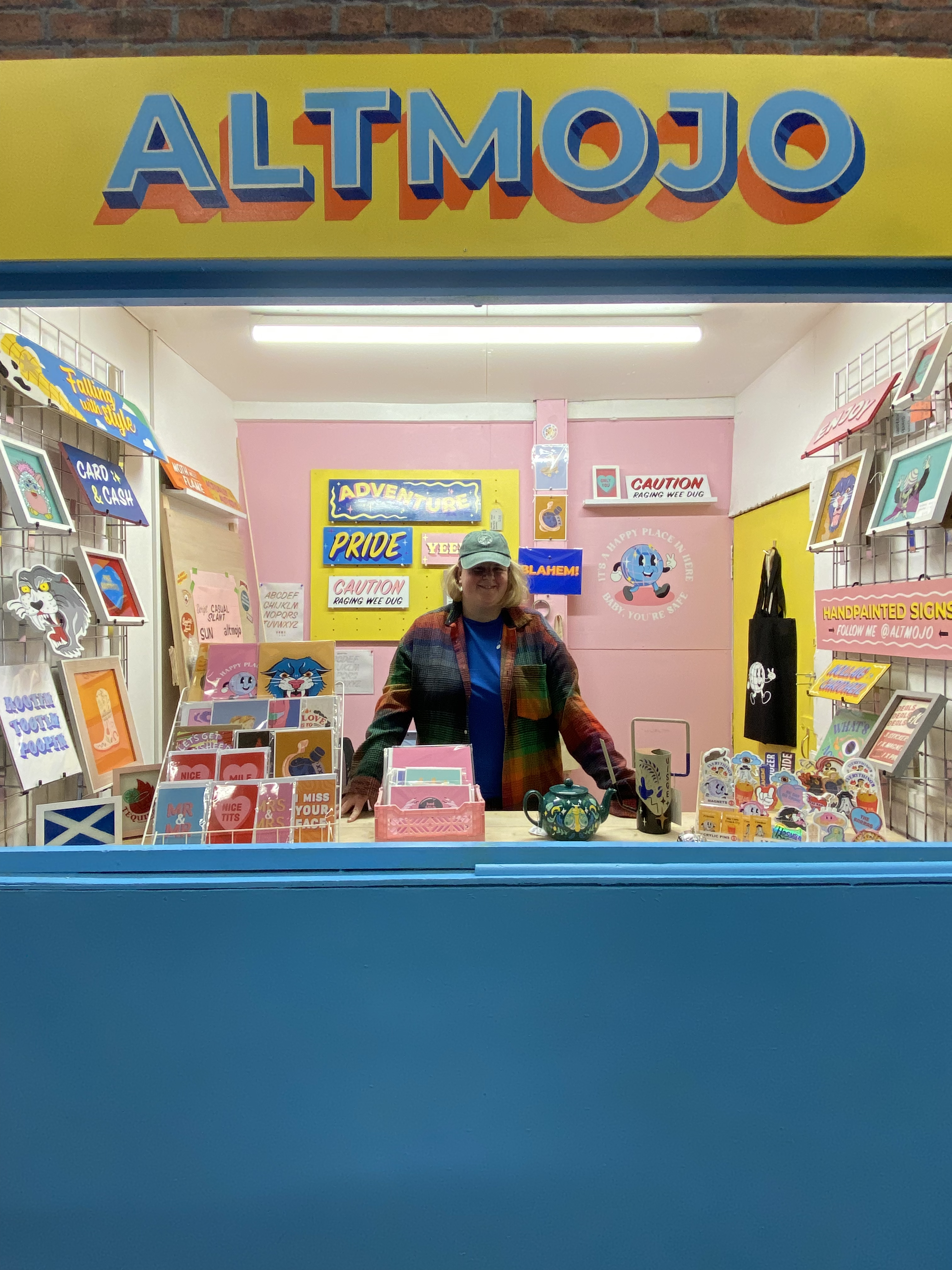 Amy at her Altmojo shop in The Barras Market, Glasgow