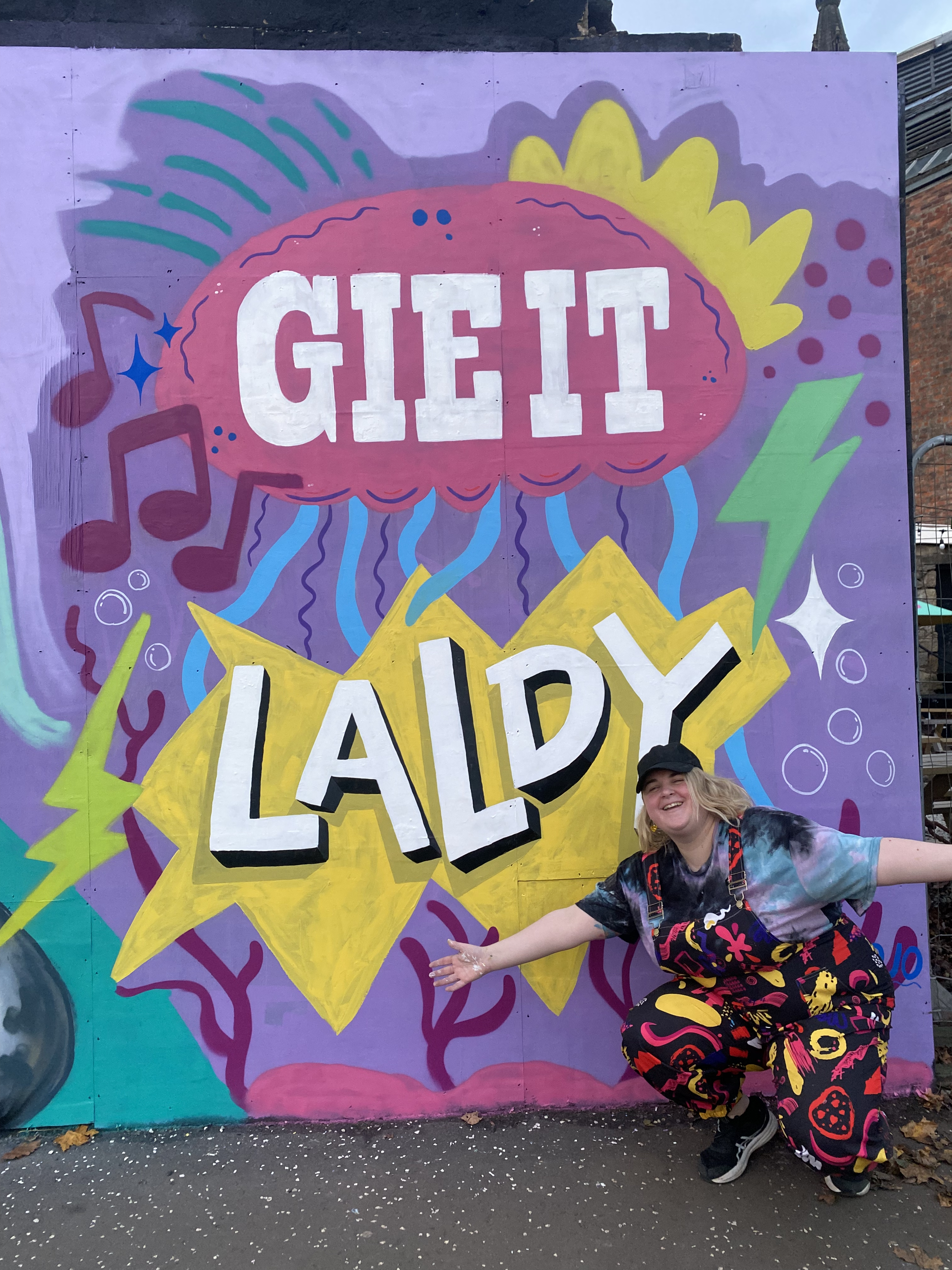 "Gie It Laldy" Mural at The Clutha Paint Jam 2023