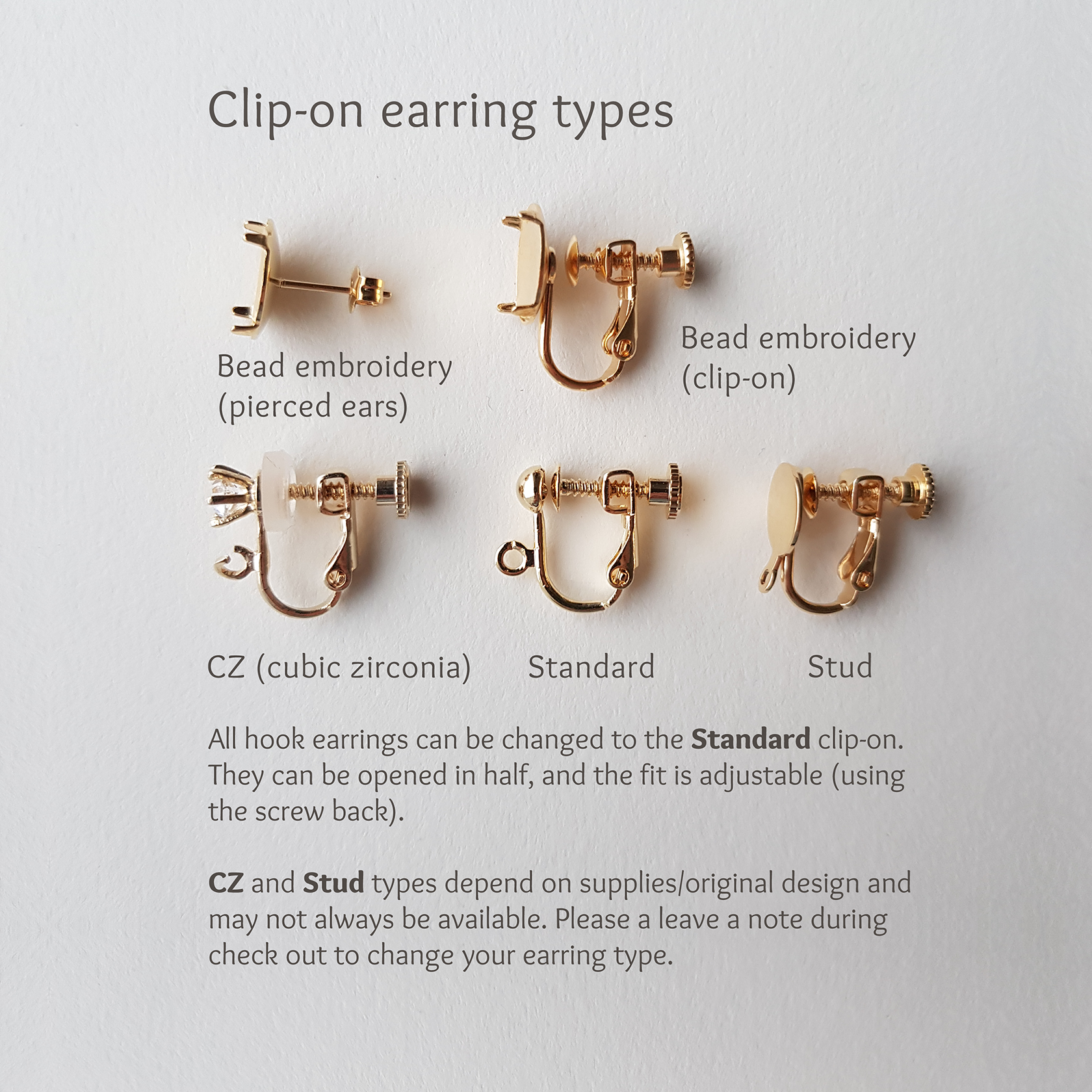 Clip on earrings