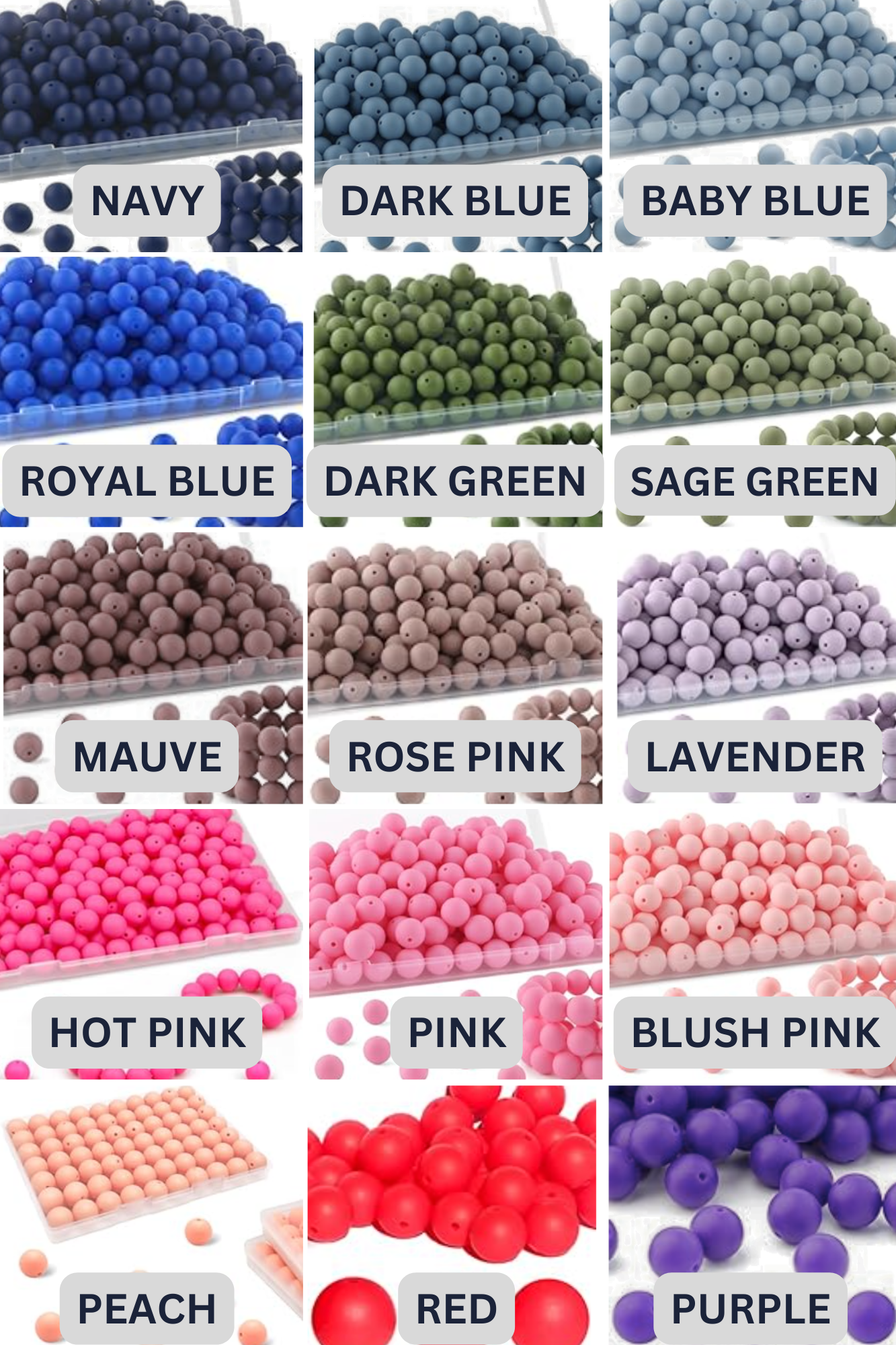 These are the colors I have in stock. If you have questions, please send me a message! Make sure you put the color name in your notes! 