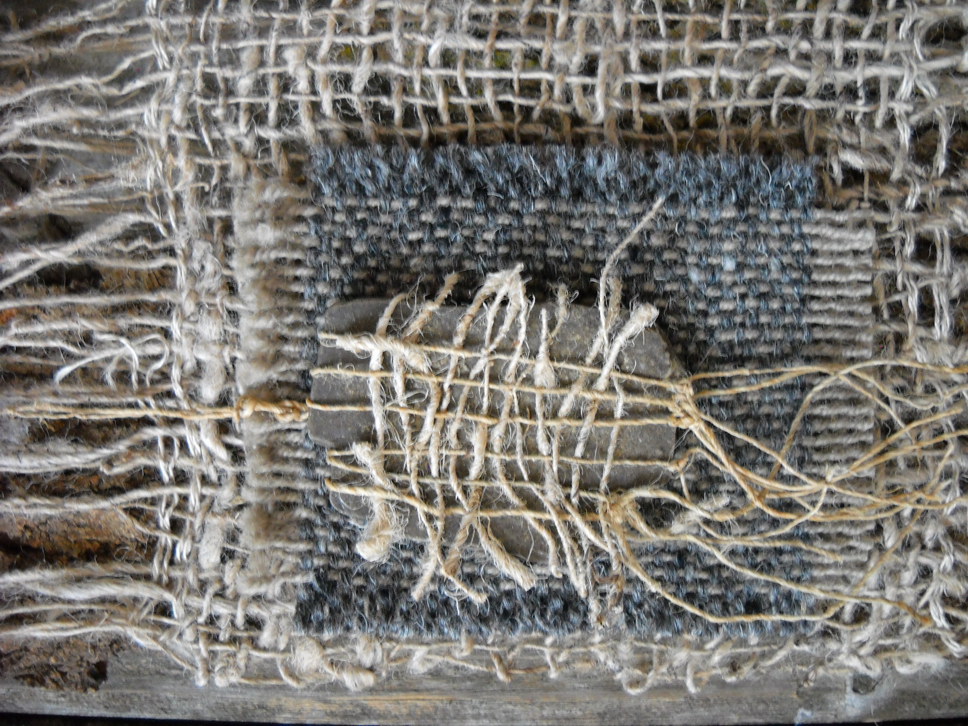 rock weaving on wool nettle