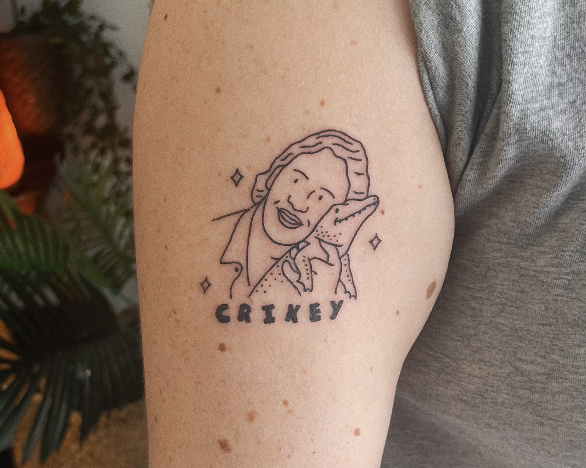 Steve Irwin crikey tattoo