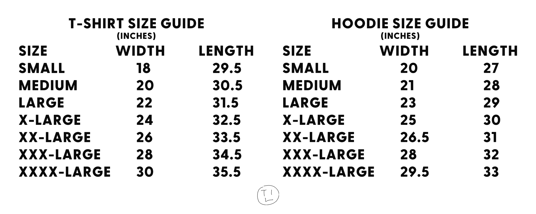 OTIL SIZE GUIDES