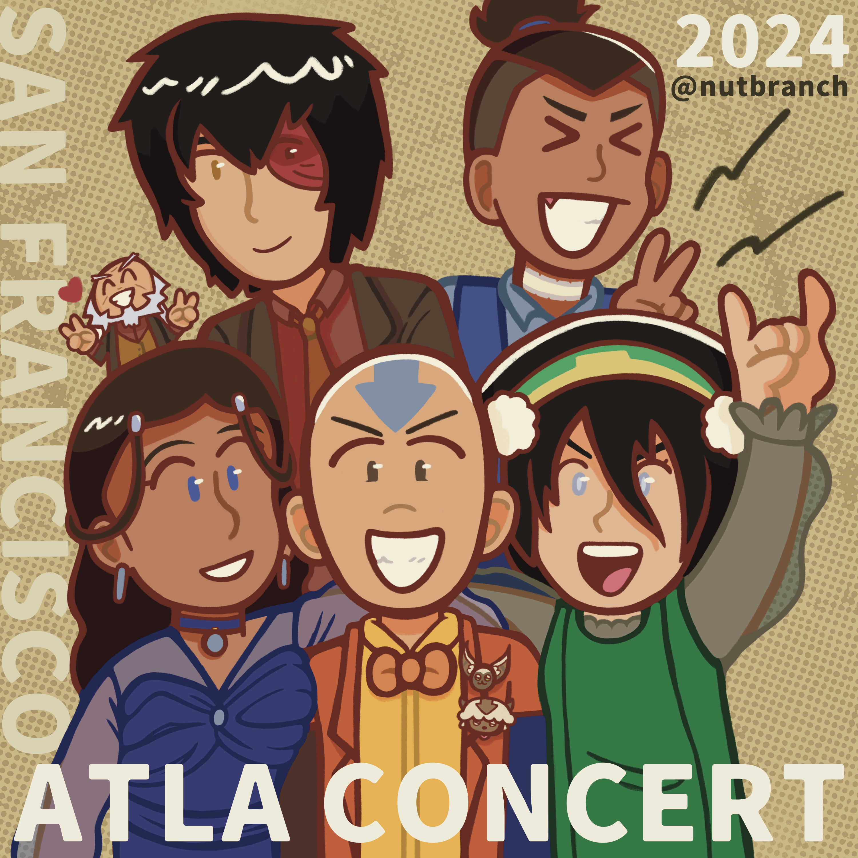 Fanart of Avatar the Last Airbender in concert attire