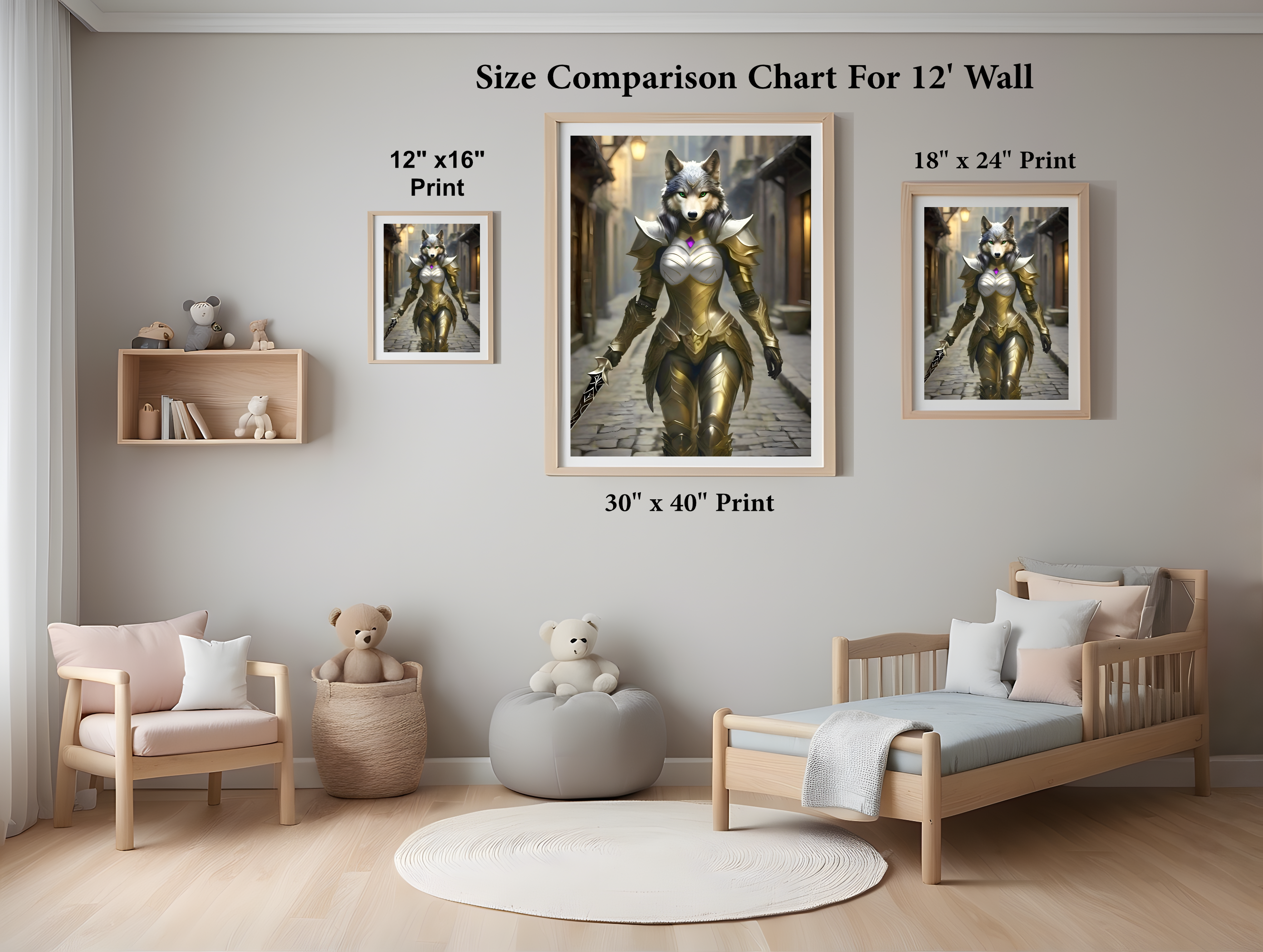 print size chart for 12"x16", 18"x24", and 30"x40" prints