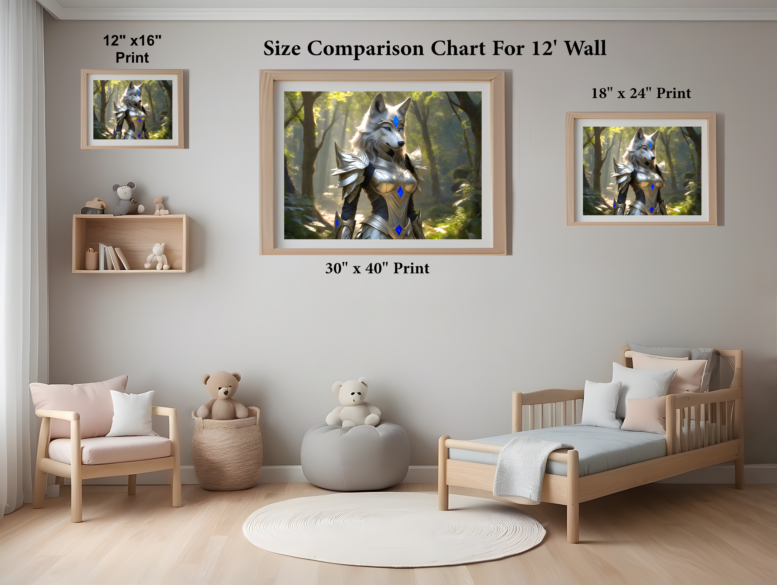 print size chart for 12"x16", 18"x24", and 30"x40" prints