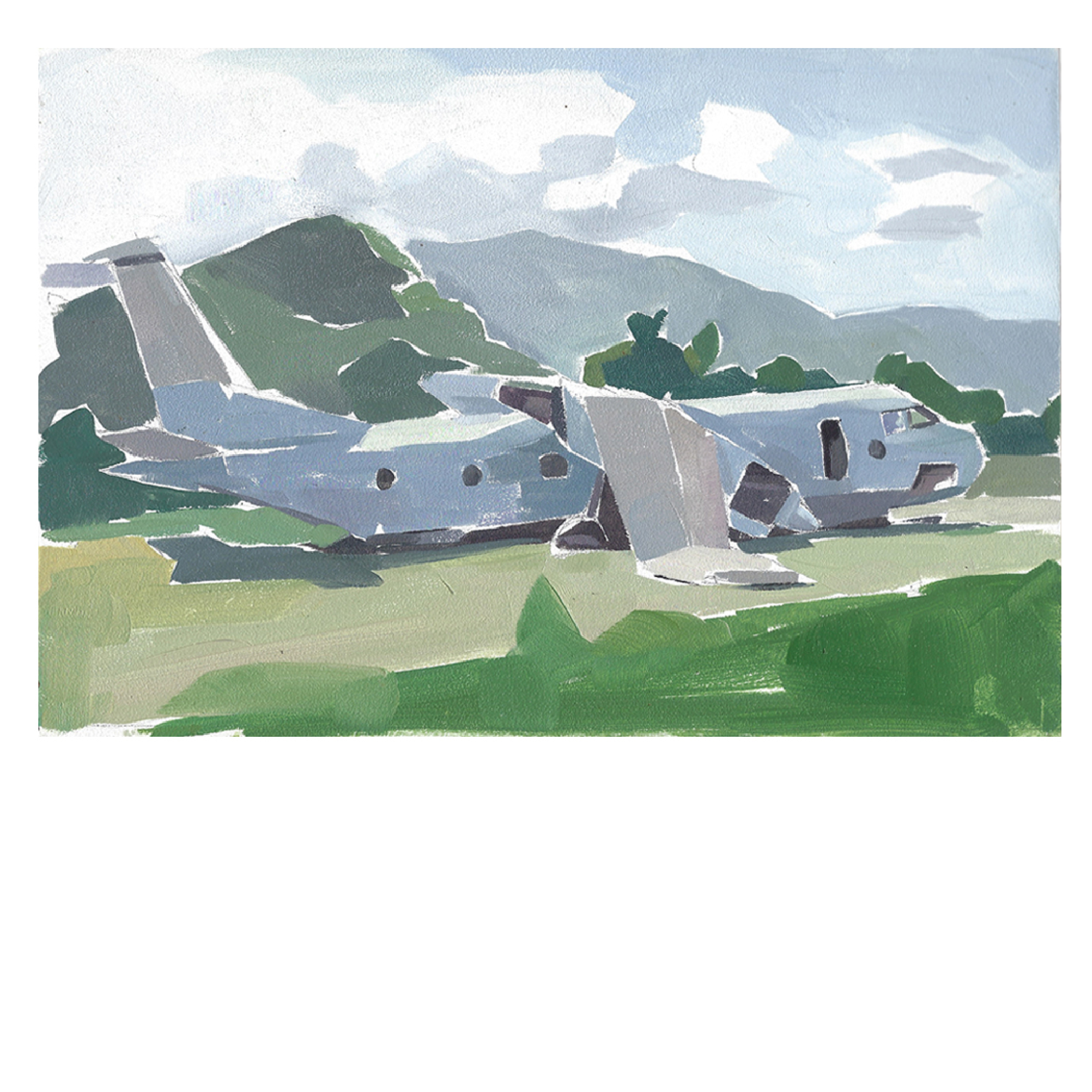 Pearls Airport Grenada Plein Air painting