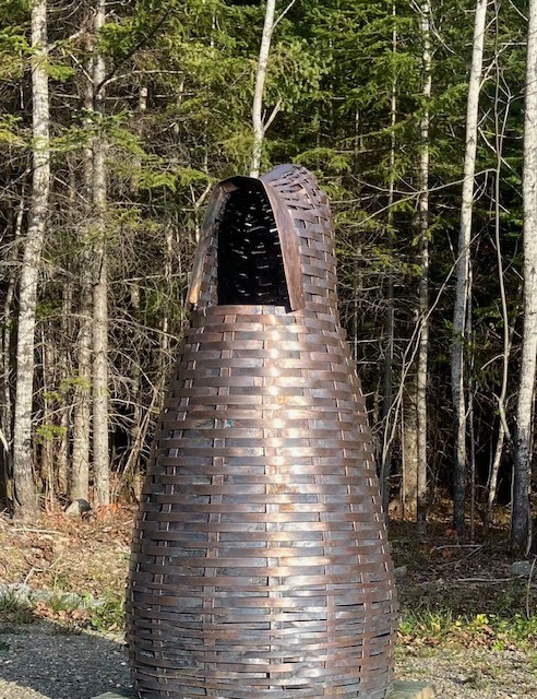 Metal basket-weaving techniques used by mixed media artist Shane Perley-Dutcher