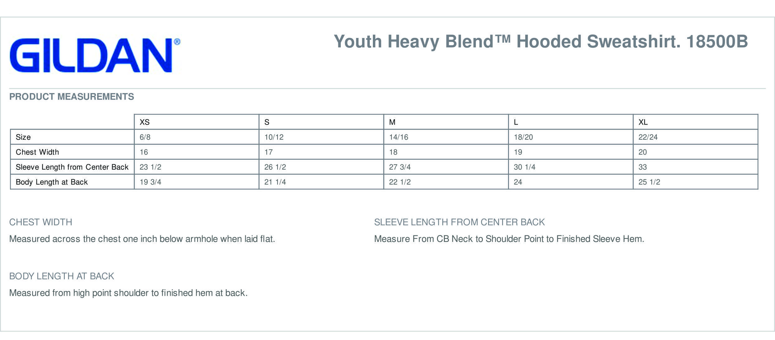 YOUTH SIZE CHARTS | SpiritWearToGo