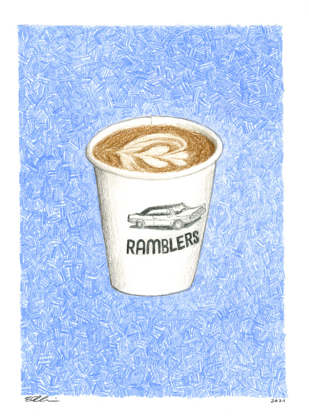 Drawing of Ramblers Coffee cup