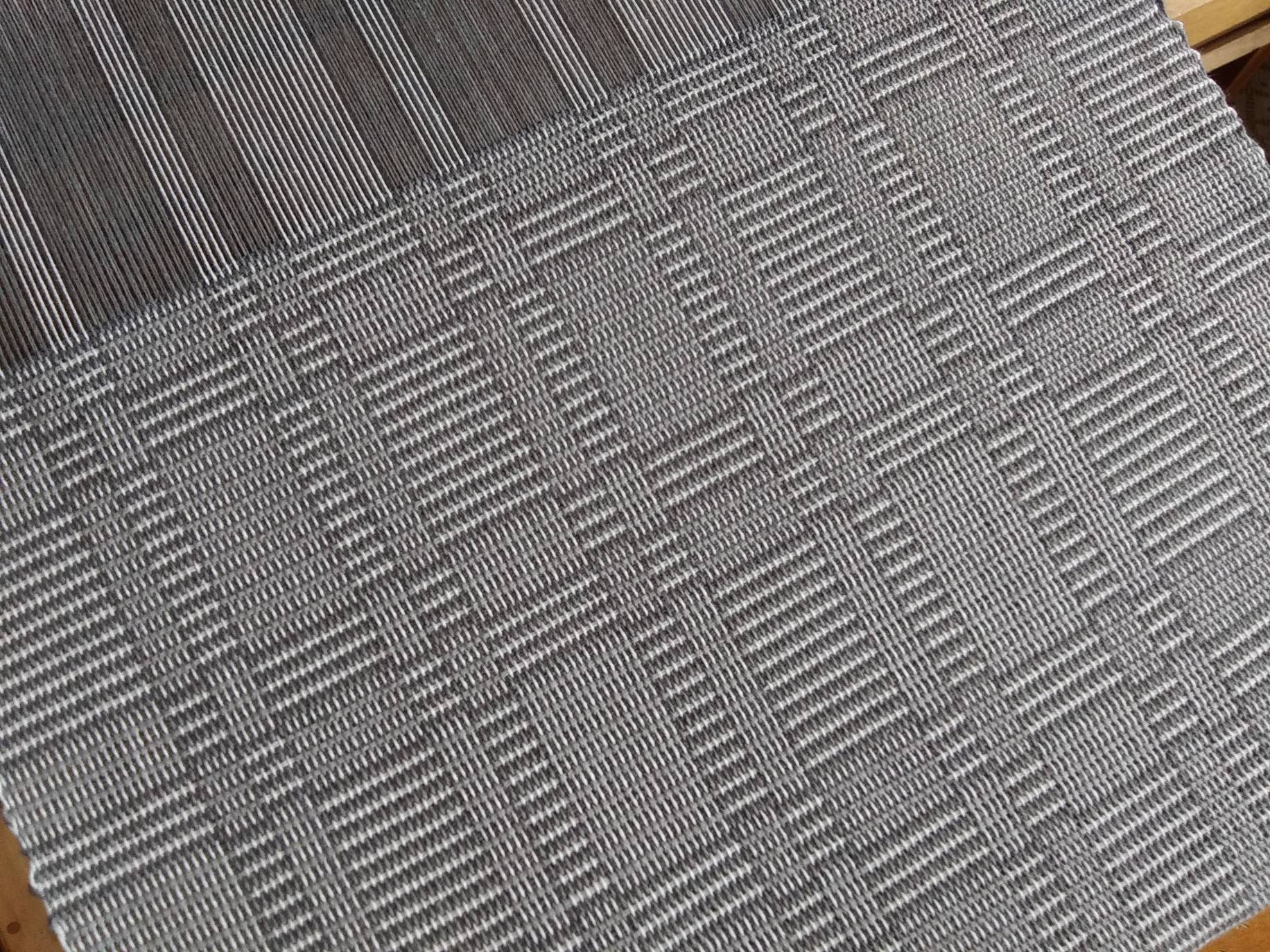 gray white log cabin runner