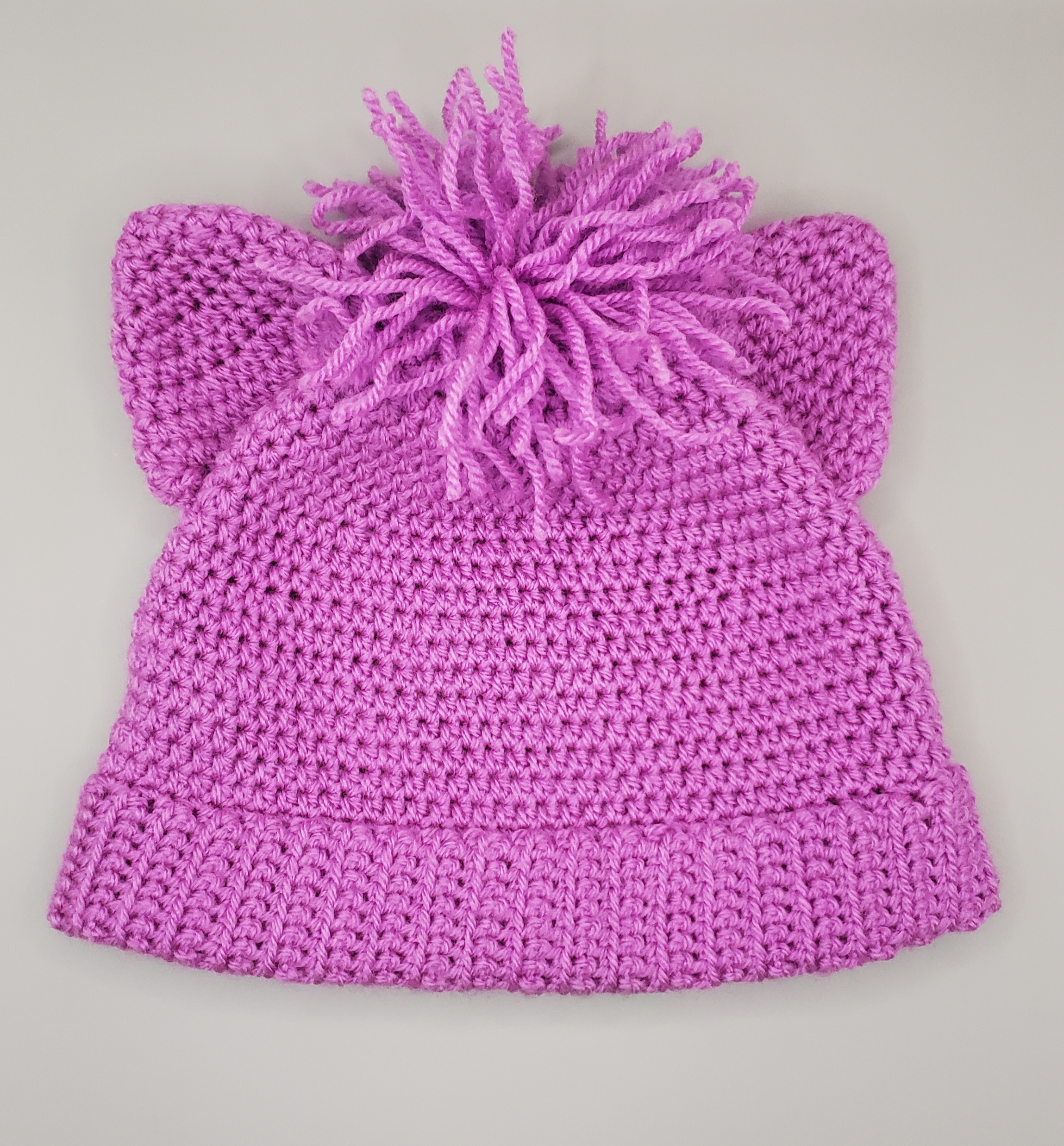 Toddler Kitty-Eared Hat w/Pompom