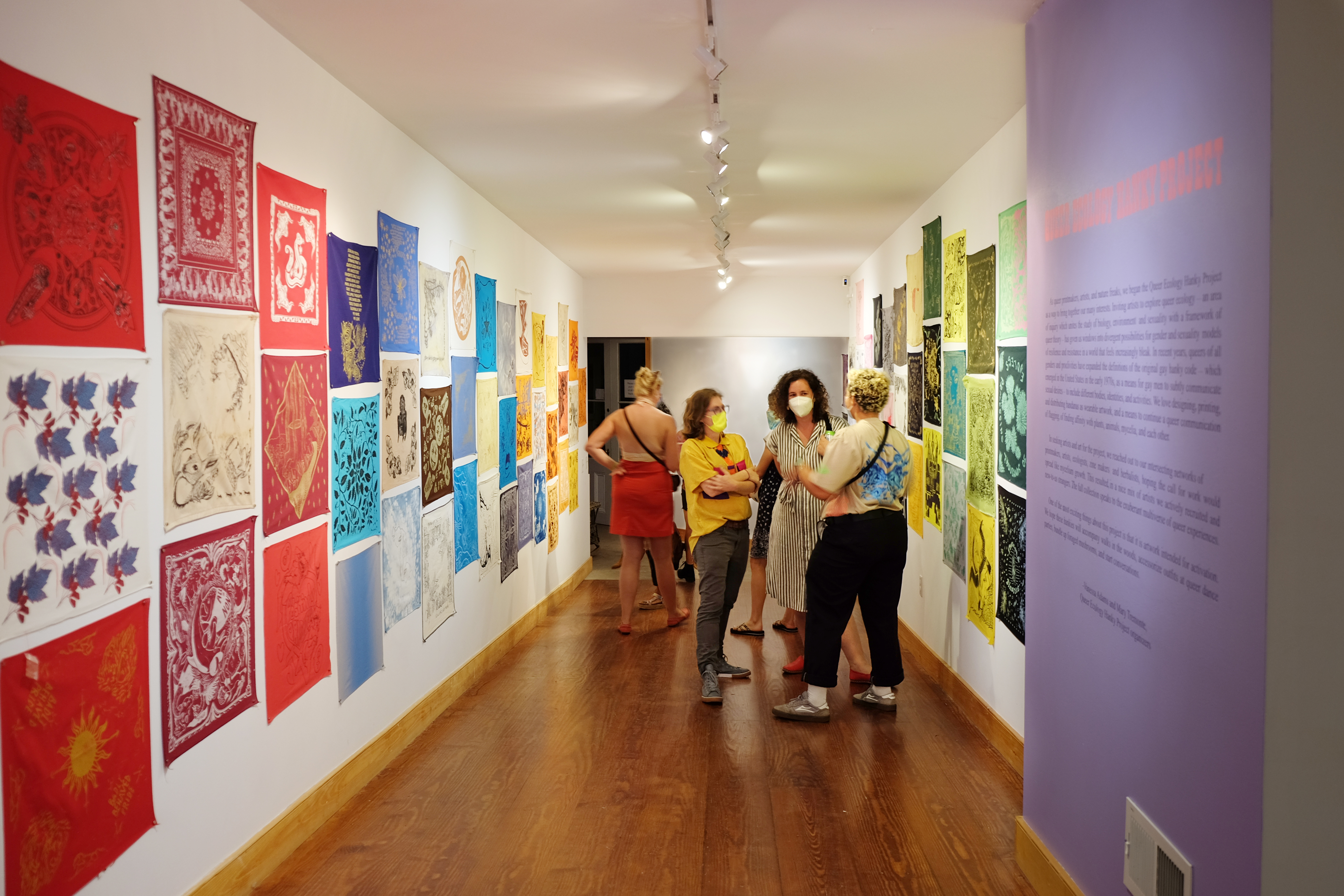 Inside view of the hallway gallery at Women's Studio Workshop.