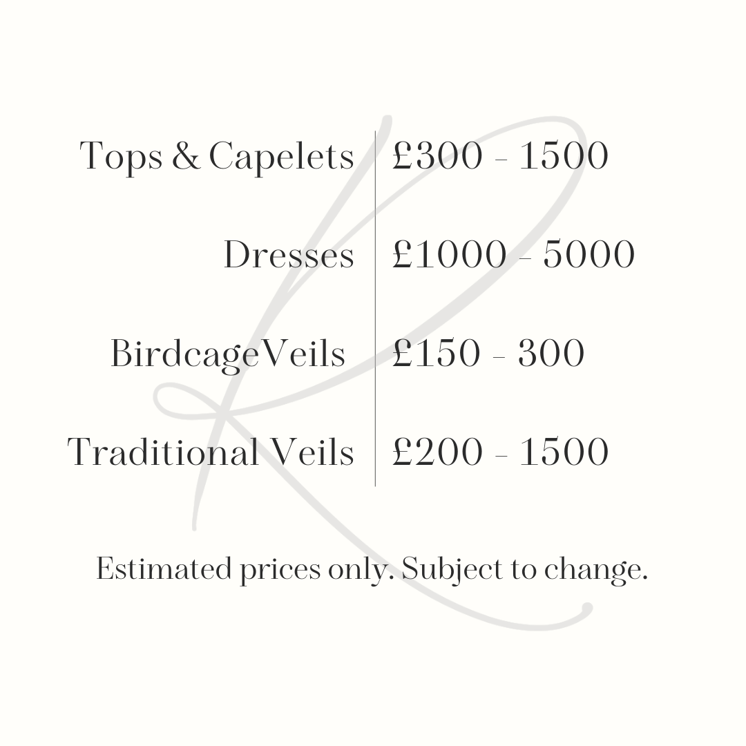 Bridal Gown Price List
