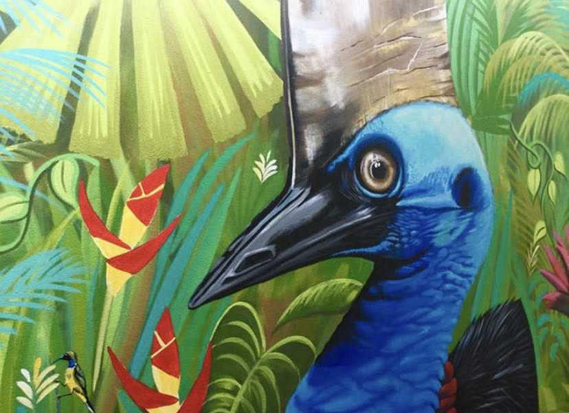 Mission Beach Cassowary Mural By Lavinia Letheby