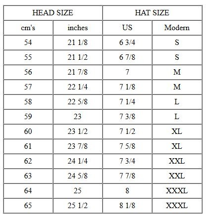 Size Chart | Moorish Warehouse