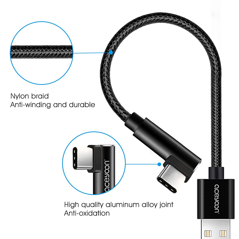 aceyoon 90 Degree USB C Cable 0.6ft