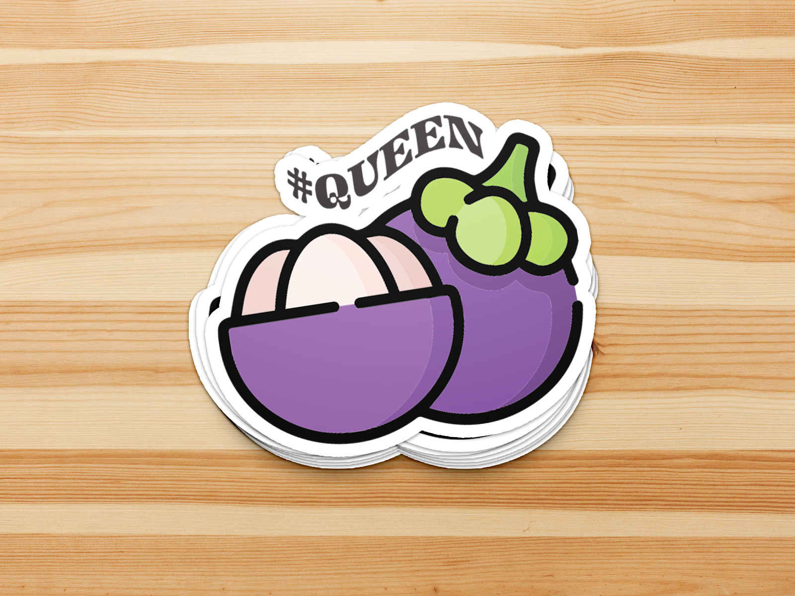 #Queen Mangosteen Fruit Sticker