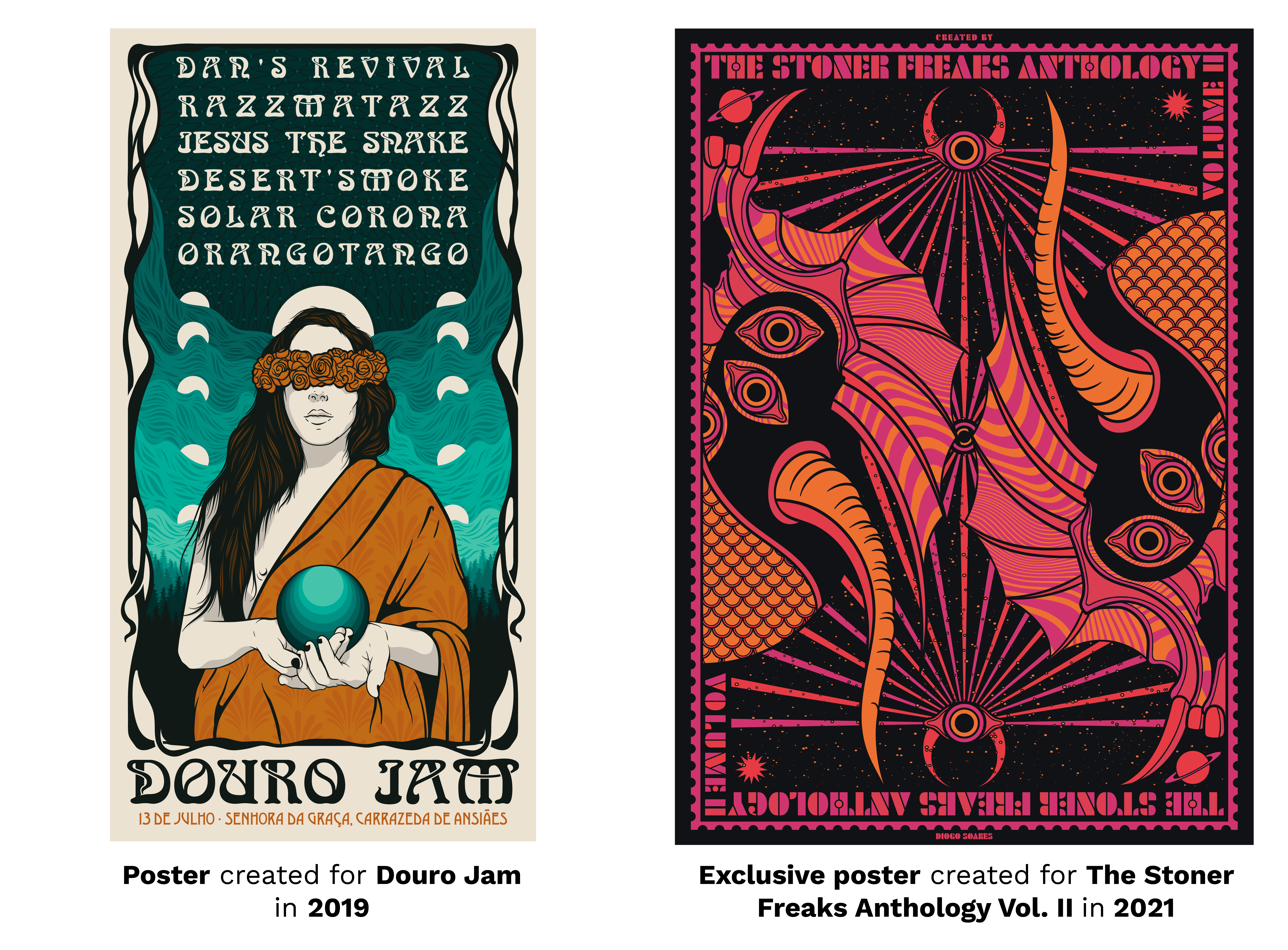 poster created for douro jam and exclusive poster created for the stoner freaks anthology vol.2