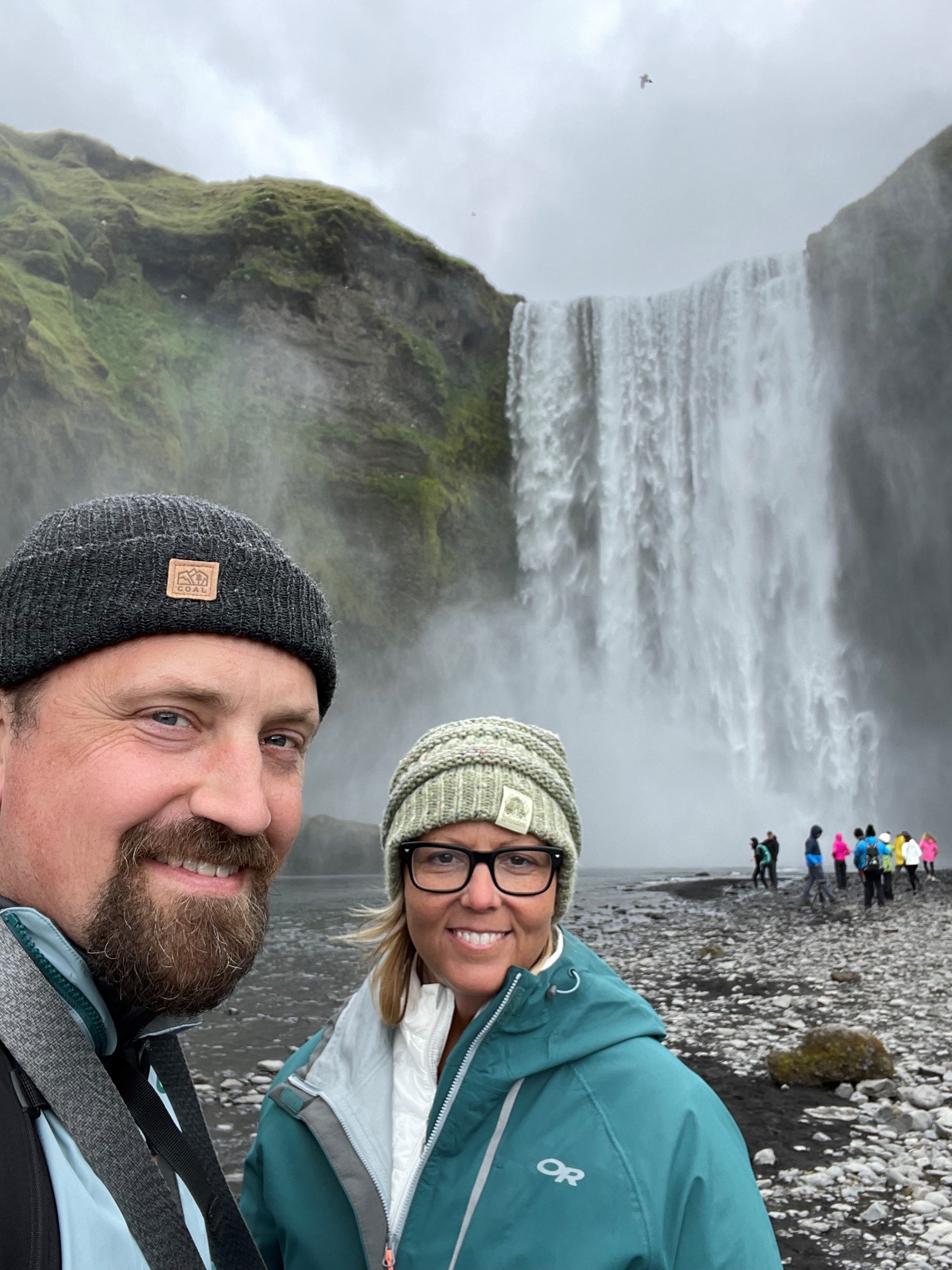 My wife and I at Skogafoss in Iceland