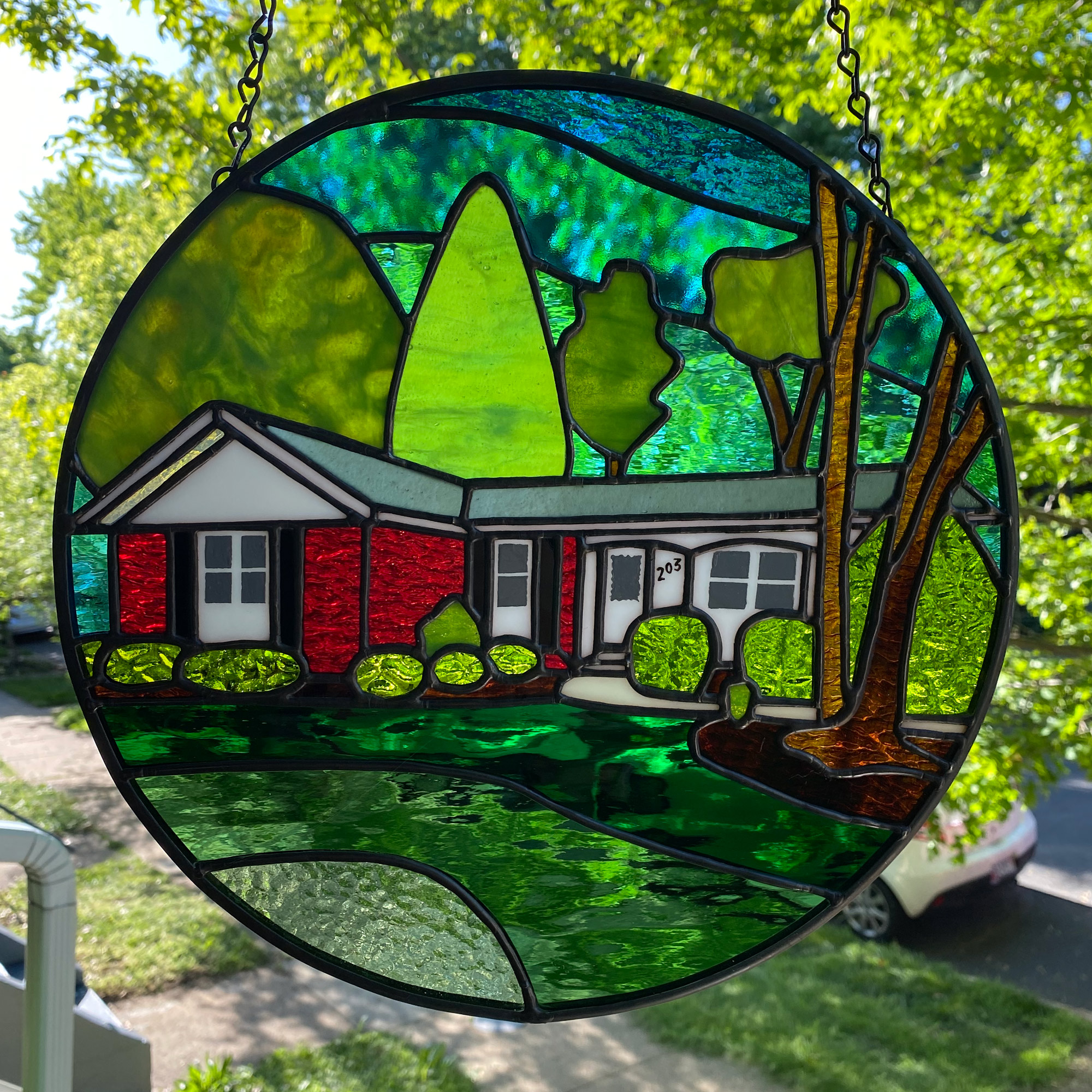 Misty Stained Glass - House Portrait - Bel Air, Maryland 